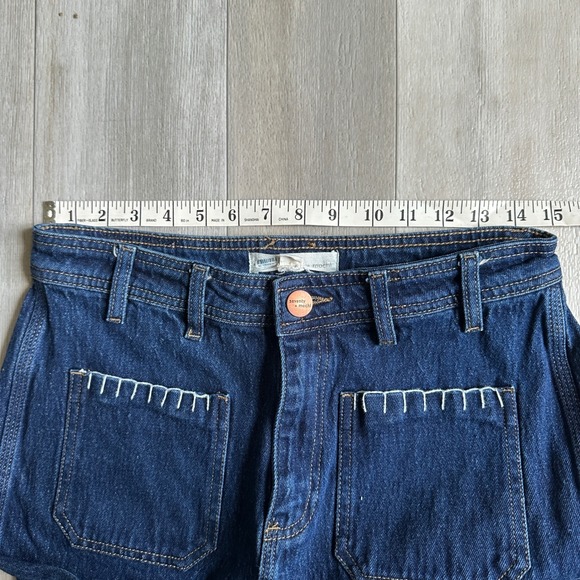 Anthropologie Seventy Mochi Patched Pocket Mabel Jean Womens 30 Wide Leg Boho - Picture 6 of 9